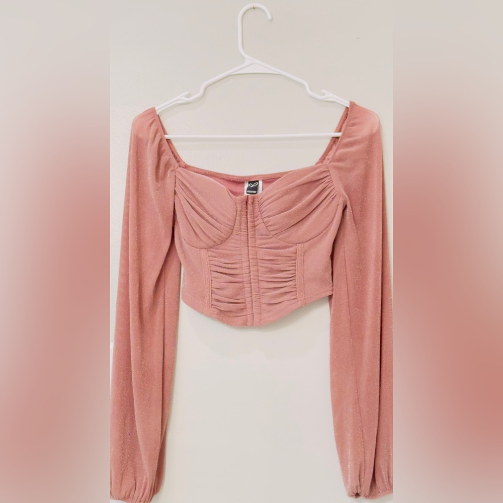 Windsor Blush Ruched Long Sleeve Blouse